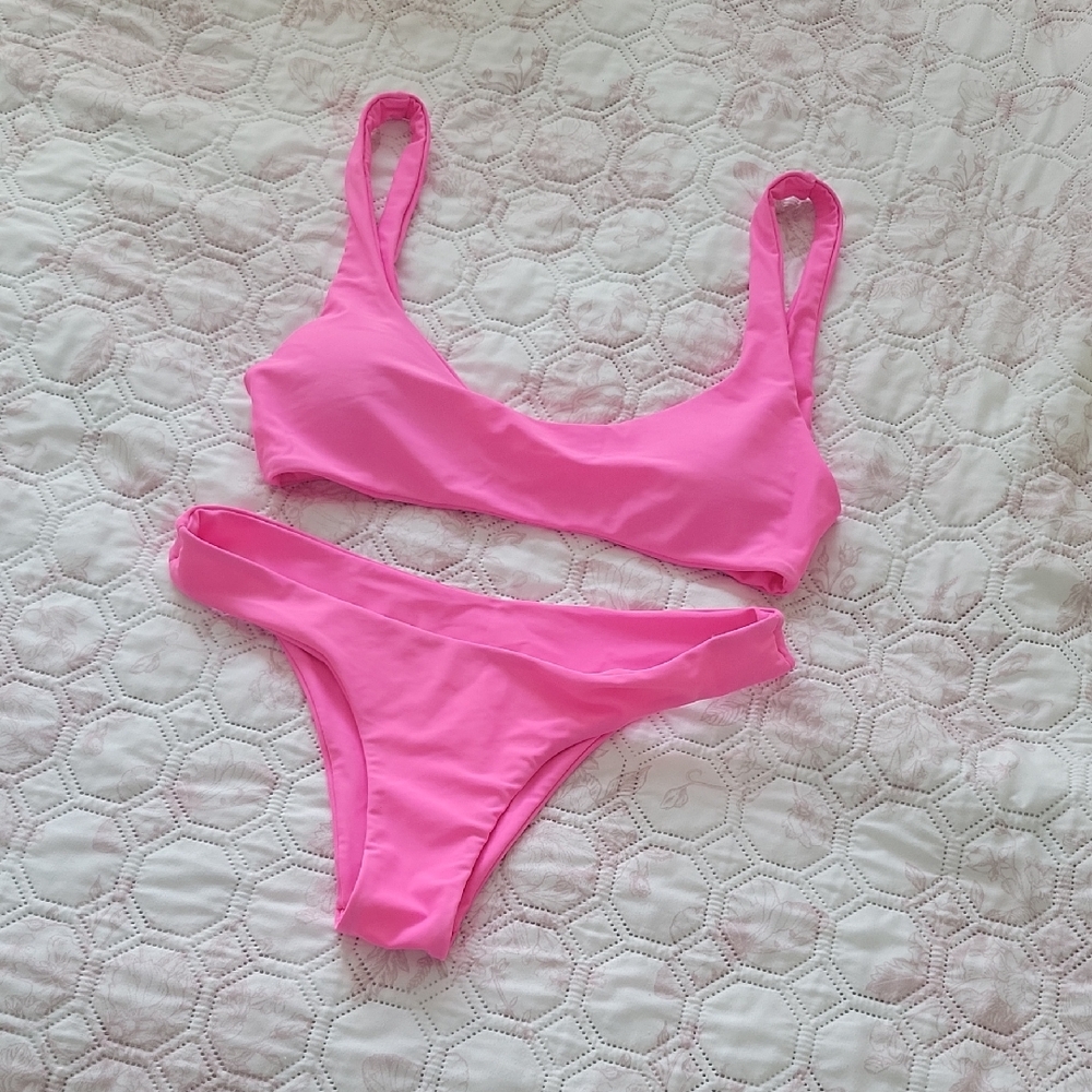 Zaful Bright Pink Bikini Set